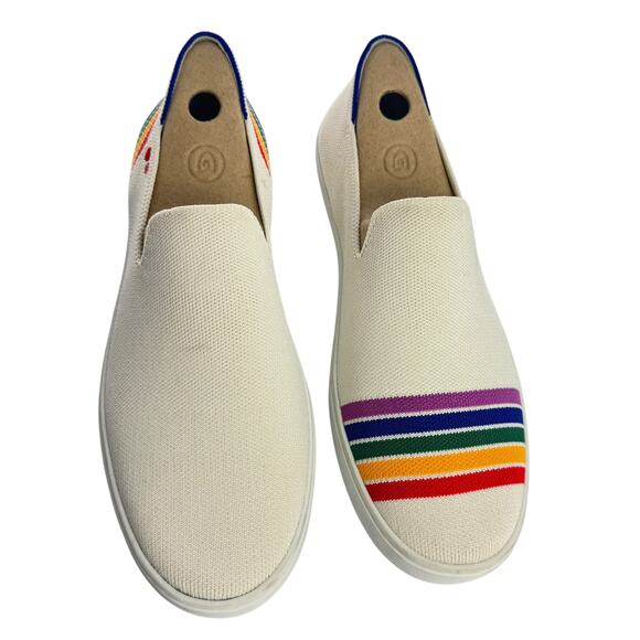 Rothy’s Women’s Pride SF Slip On White Sneaker Rainbow Size 10.5 LGBTQ Washable - Picture 5 of 16